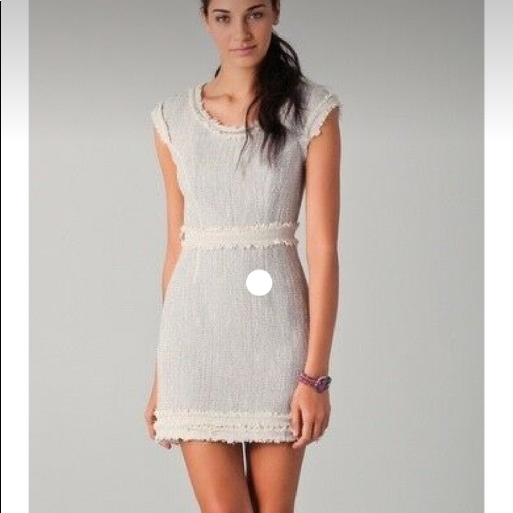 Rebecca Taylor Tweed Now & Later Dress Fringe Hem